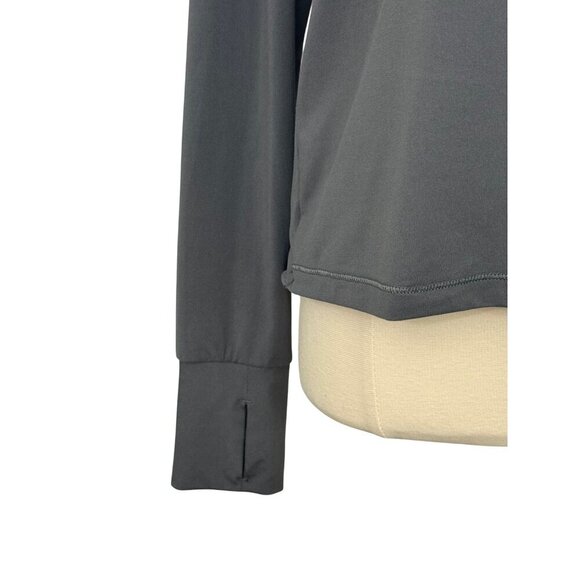 Spanx Soft Spot Wrap Top Gray Long Sleeve Thumbholes Open Back Athleisure Size M - Picture 2 of 8